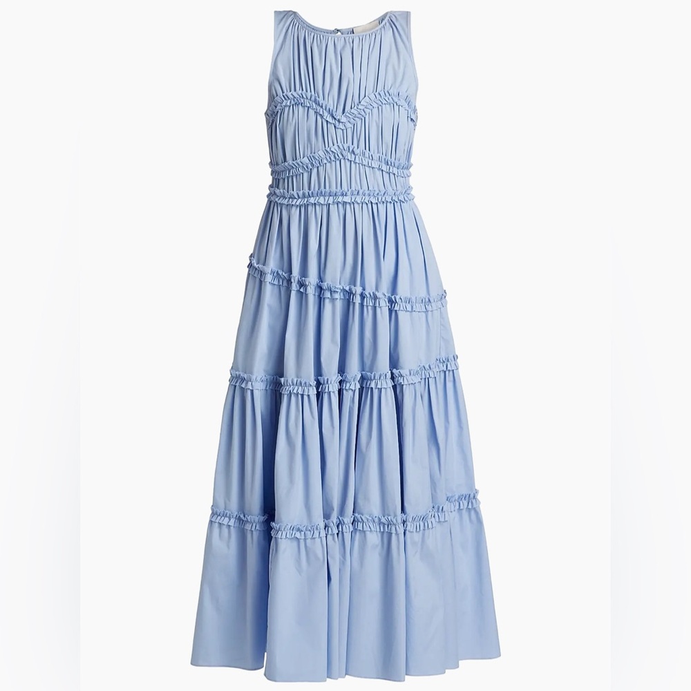 Cinq à Sept Sirrina Tiered Midi-Dress,  Blue Hydrangea, NWT